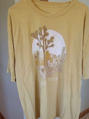 Full Tilt Joshua Tree Graphic Tee in Mustard Yellow